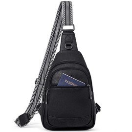 TFKGS 7L Crossbody Bags for Women Men Cross Body Bag for Woman Large Sling Backpack Anti Theft Leather Chest Bag Travel Black