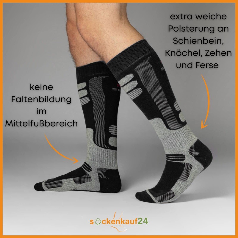 sockenkauf24, 2 Pair Men’s Ski Knee Socks Breathable Ski Socks