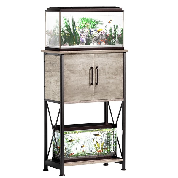 Herture 5-10 Gallon Fish Tank Stand, Metal Double Aquarium Stand