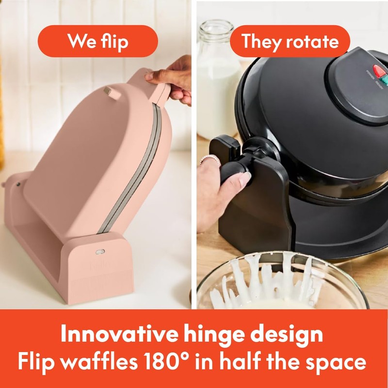 bella Flip-n-Store Waffle Maker with EverGood™ Ceramic Nonstick Coating, Fits-anywhere™