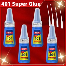 Super Glue 401,  Instant Adhesive, Multipack Cyanoacrylate Strong Clear Glue for Shoe Sole Repair, Ceramic Plastic Metal Wood Pottery Leather Glass Rubber, Strong Bonding:_8 PCS