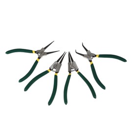 OSALADI 4pcs Heavy Duty Circlip Pliers Set Spring Loaded Internal External Remover Kit for Mechanics Workshops Projects Straight Bent Jaw Design