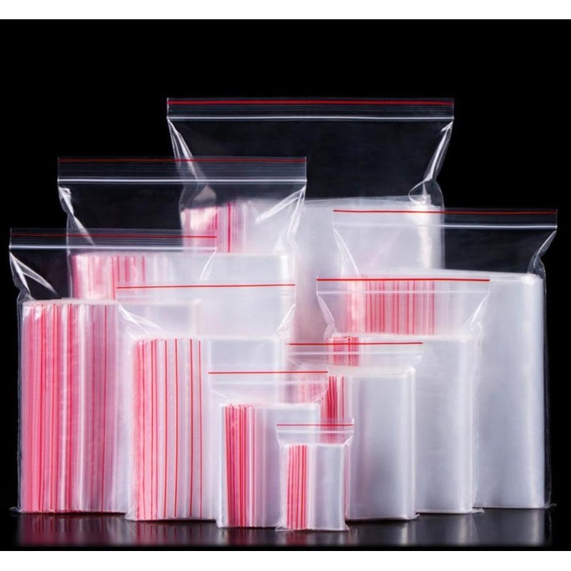 Pakomat Zip Bags, Pack of 100, Zip Pockets, Snap Closure,