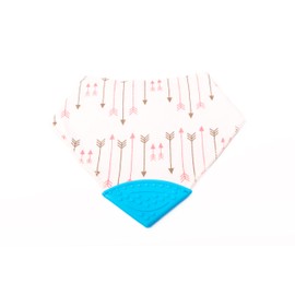 V&D HOME - Baby and Toddler Dribble Bib with Teether | 0-18 month Teething Bibs for Baby and Toddler | 100% BPA & Pthalate Free | Bandana bib with teether | 4 Pack (Mix and Blue)