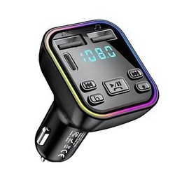 Bluetooth 5.3 FM Transmitter For Car, Bluetooth Car Adapter Transmitter PD 20W QC3.1 Car With Dual USB Charging DP Male to HDMI Female Converter (FM-G38)