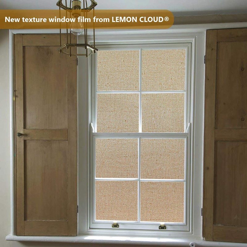 LEMON CLOUD Window Film No Adhesive Removable,Decorative Privacy Window Film,Texture
