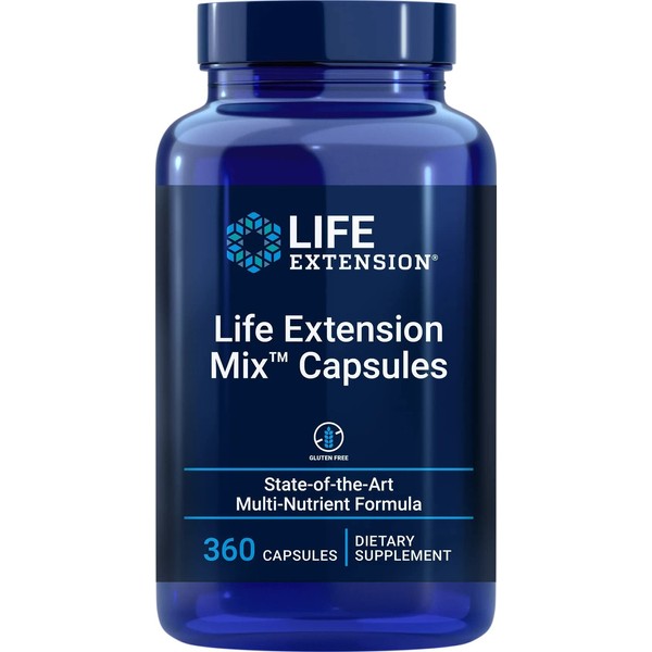 Life Extension Multivitamin Mix, 360 Capsules, Laboratory Tested, Gluten Free, Soy Free, GMO Free