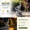 Solar Elephant Garden Statue with LED String Lights – Resin