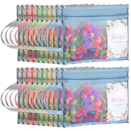 Marspark 20 Pack Mesh Zipper Pouch Bags, Nylon Puzzle Building Block Sets Toy Storage & Organization A4 Plastic Clear Zipper Pouches with Handles for Travel School Office Games, 5 Colors