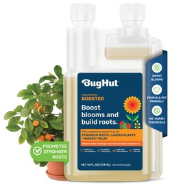 BugHut Booster Liquid Plant Food - Formula for Strong Roots, Vibrant Blooms, and Healthy Growth - Ideal for Indoor & Outdoor Gardening - People, Pets & Pollinator Friendly - 16 fl oz, Makes 63 Gallons