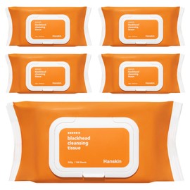 Hanskin Blackhead Cleansing Tissue, 100 sheets, 5 pcs / 한스킨 블랙헤드 클렌징 티슈, 100매입, 5개
