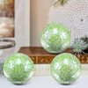 ginojex Decorative Balls 3Pcs Set Mosaic Glass Sphere 8.5cm/3.35inch Table