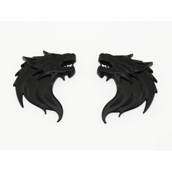Olive-G Cool Wolf 3D Emblem Sticker Left and Right Set