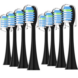 Pisoniclreara Replacement Toothbrush Heads 8 Pack for AquaSonic Black Series Compatible with Vibe Series Electric Tooth Brush Duo Series pro Heads