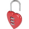 2Pcs Red 3 Digit Combination Padlock, 3mm Shackle, Zinc Alloy
