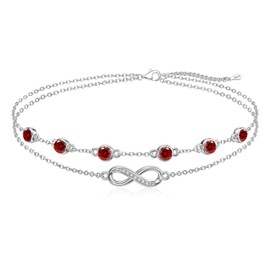 Cosie Lily Infinity Bracelet Women's Birthstone 925 Sterling Silver Bracelet Infinity Sign Double Layer Heart Bracelet Women's Jewellery 925 Silver Birthday Gift for Women Girlfriend Mum, Sterling
