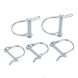 5 Pcs Wire Lock Pin, 8mm x 60mm D Shape Shaft Locking Pin Hitch Pin with Round Arch Safety Coupler Pin for Farm Trailers Lawn Garden