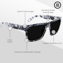 NEVEN Tombstone Sport Sunglasses - UV-protected Athletic Sunglasses - Square unisex polarized sunglasses