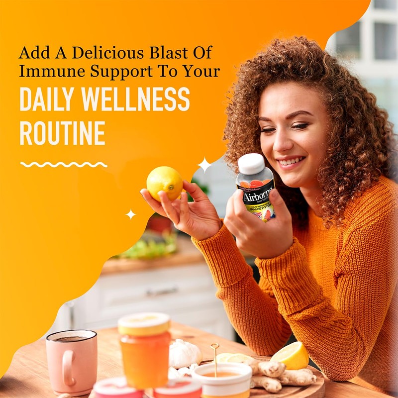 Airborne 750mg Vitamin C Immune Support Supplement Gummies for Adults,