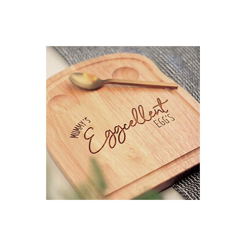 eBuyGB Engraved Breakfast Board, Mummy's Eggcellent Egg's, Egg & Soldiers