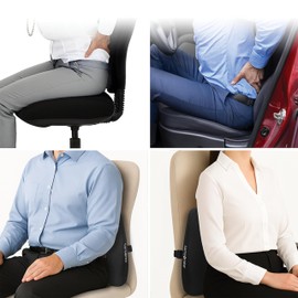 Samsonite Lumbar Support Pillow for Office Chair and Car Seat - Memory Foam Pillows Car Lumbar Support Brace, Lumbar Support Pillow for Car & Low Back Pain Relief, Black