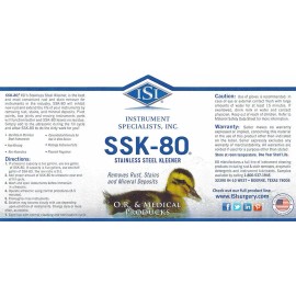 Instrument Specialists Inc Stainless Steel Cleaner Rust Stain Remover SSK-80 Ultrasonic Solvent Concentrate