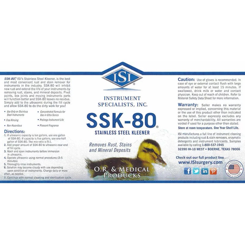 Instrument Specialists Inc Stainless Steel Cleaner Rust Stain Remover SSK-80