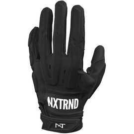 Nxtrnd G3 Pro Padded Football Gloves, Sticky Padded Receiver Gloves, Lineman Gloves (Black, X-Large)