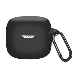SaharaCase Venture Series Silicone Case for JBL Tune Flex True Wireless Headphones - Ergonomic Closed Design, Triple Silicone Material Composition, Carabiner Clip - Black