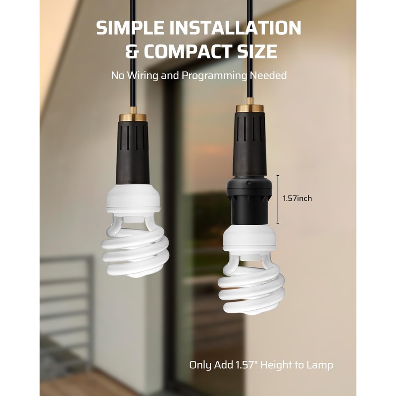DEWENWILS Light Sensor Socket, E26 E27 Dusk to Dawn Sensor