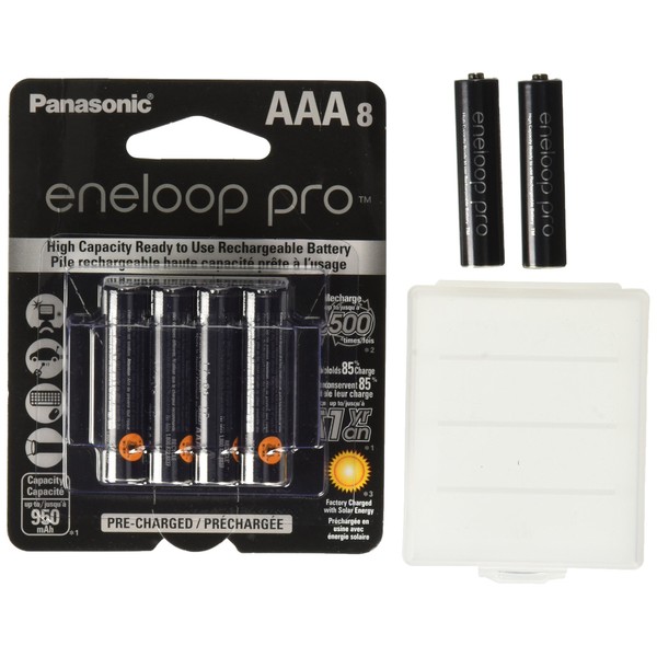 Eneloop Pro AAA 950mAh Min 900mAh High Capacity Ni-MH Pre-Charged Rechargeable Battery with Holder Pack of 10