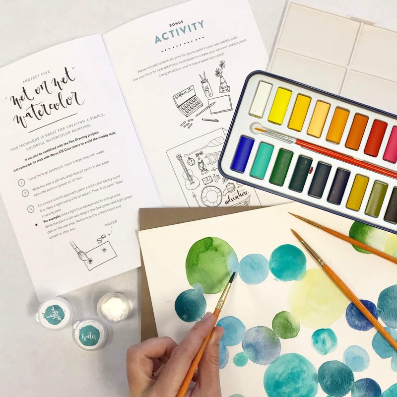 Wildflower Art Studio DIY Watercolor Kit - Learn to Paint: