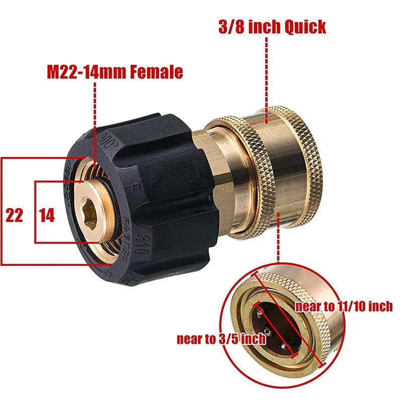 AIM Tools Pressure Washer Quick Connector 3/8 Inch Socket to