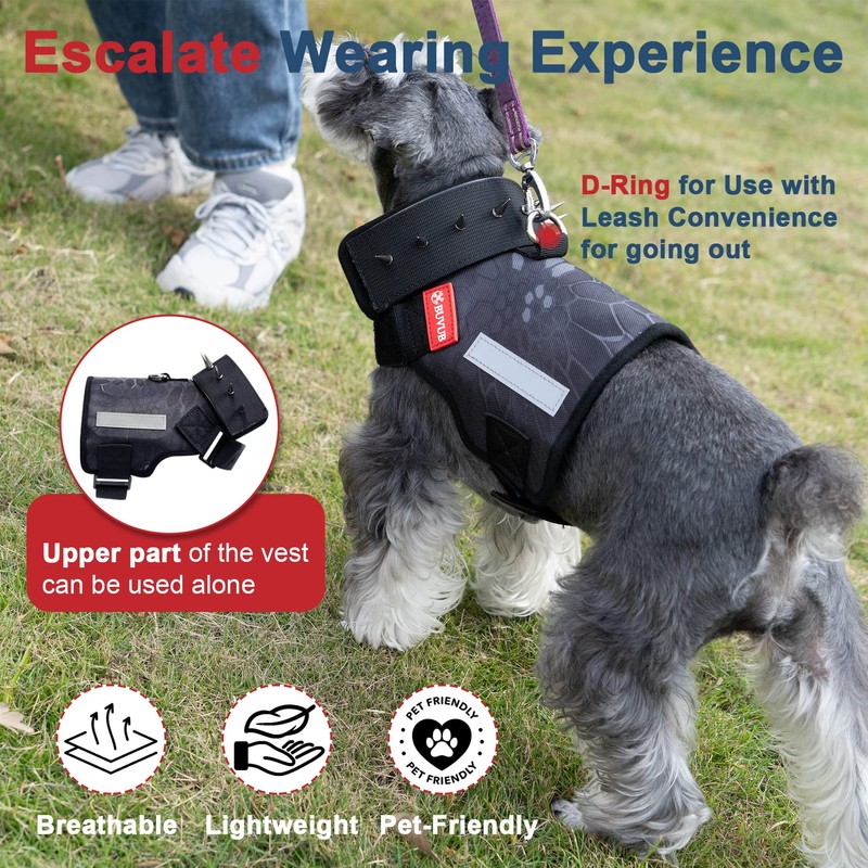 BUVUB Dog Protection Vest Harness Built-in Bendable Lightweight Steel Plate