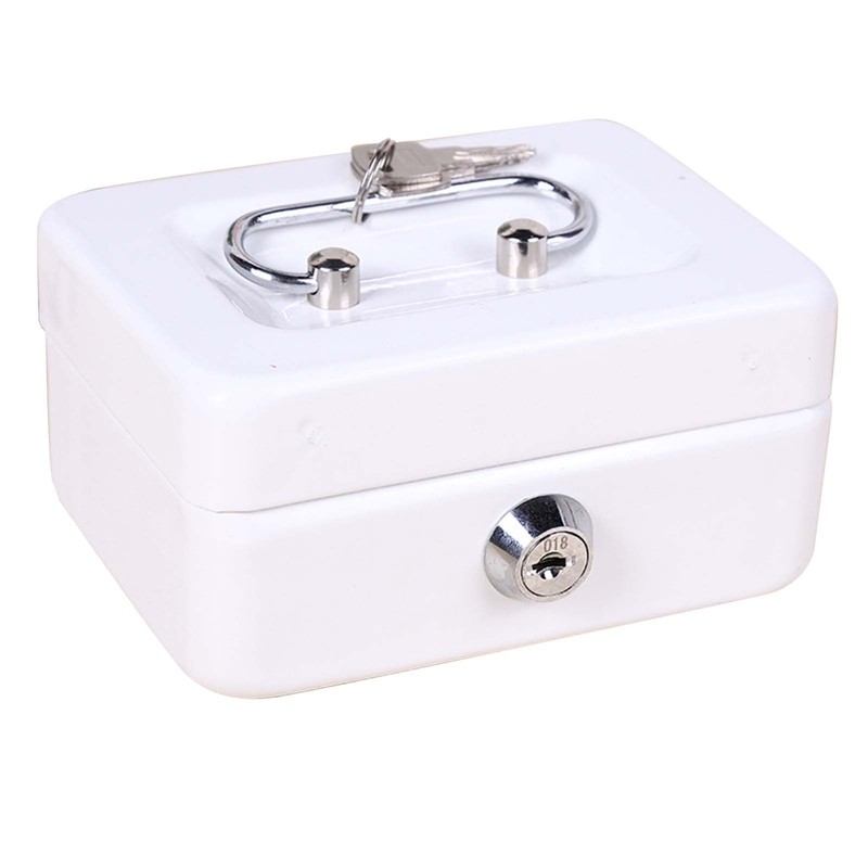 Cash Box with Money Tray Metal Storage Safe Lock Box