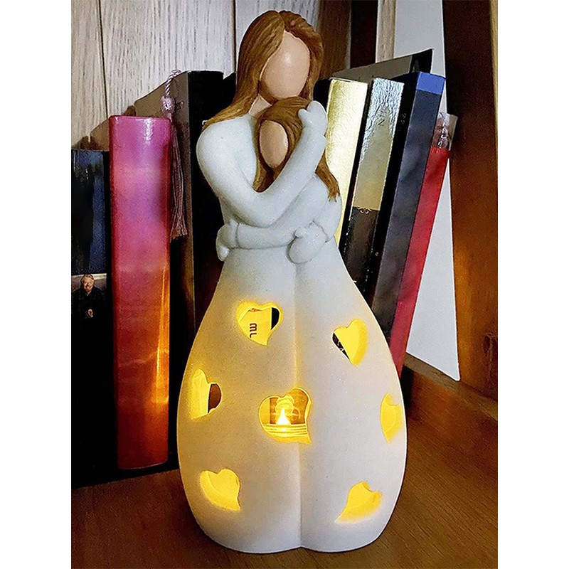 Mother's Day Gift Mother Daughter Hug Candle Holder Candle Light