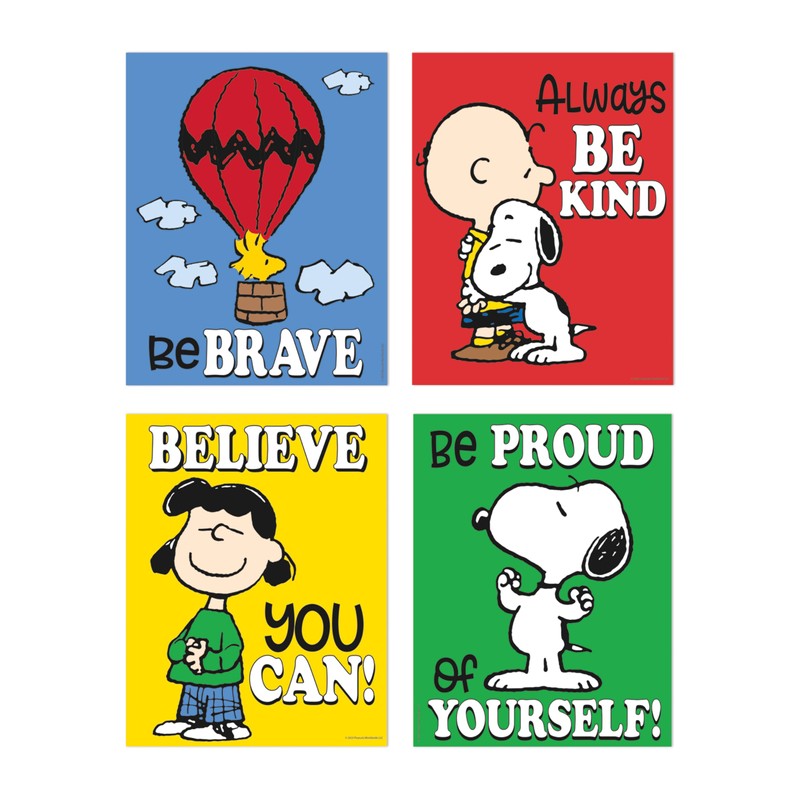 Eureka Peanuts Mini Classroom Poster Set for Teachers, 11" x