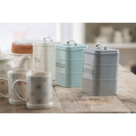 KitchenCraft Living Nostalgia Coffee Storage Canister, 11 x 17 cm - French Grey