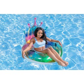 Poolmaster Inflatable Swimming Pool Float Inner Tube, Rainbow Glitter Tiara