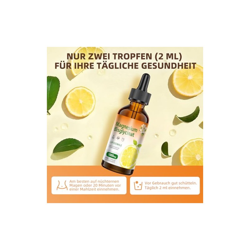 Magnesium Bisglycinate Drops - 140 mg Elementary Magnesium Per Daily