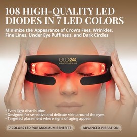 GLO24K UNLEASH THE POWER OF GOLD Máscara De Ojos Glo24K Bionic Con 7 Luces Led De Color. Diseñada Para La Delicada Piel Del Contorno De Ojos. Para Una