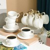 BTaT- White Tea Cups and Saucers, 8oz, Tea Cups Set