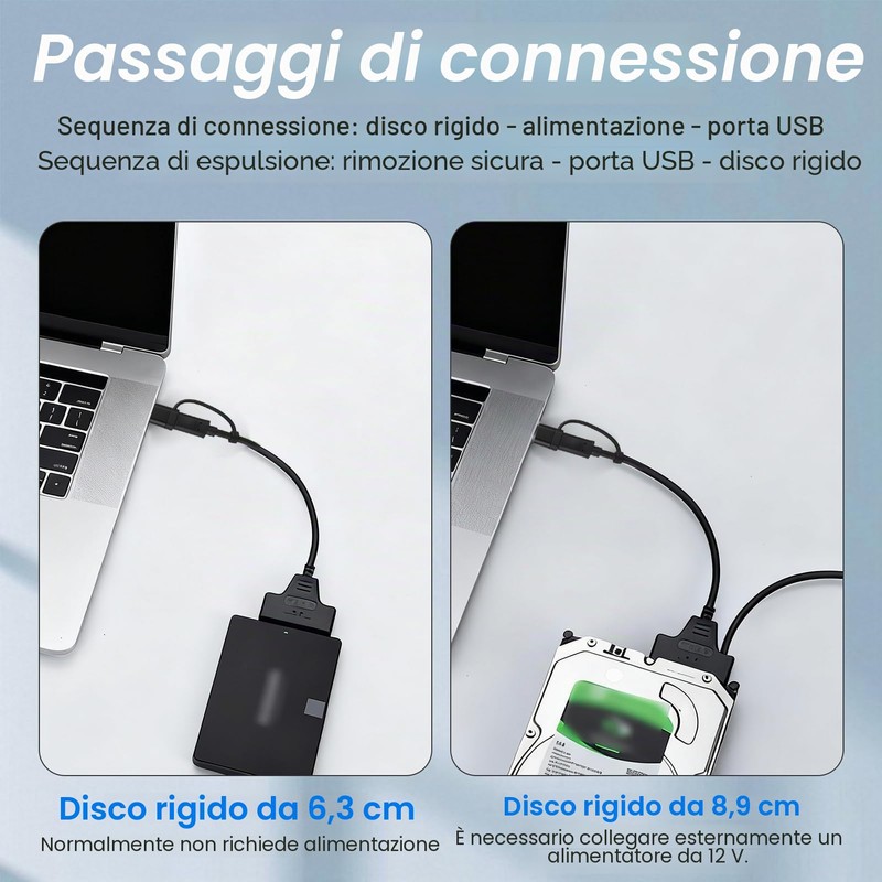 Eddrfy Adattatore SATA USB per SSD/HDD da 2,5 e 3,5