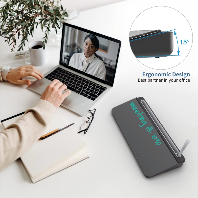 Audio-Visual Direct - Glass Desktop Computer Keyboard Whiteboard Notepad Set,