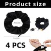 4 Stück Haargummi Schwarz,Haargummi mit Reißverschluss,Scrunchies Samt Reise Gadgets für