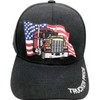 AborenCo Trucker Pride with Truck and US Flag Baseball Cap