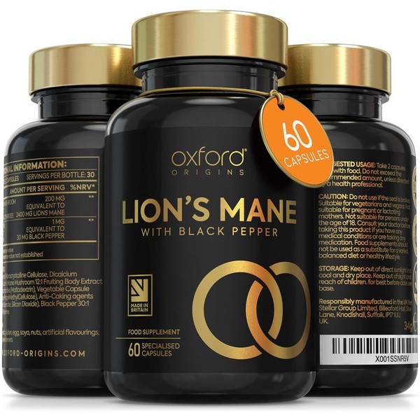 Advanced Lions Mane Mushroom 2400mg - 60 High Strength Vegan
