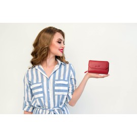 Women's Purse Red Large Leather Purse Medium Women's Purse Red Many Compartments Women's Purse Red Purse Women's Genuine Leather, red, Classic