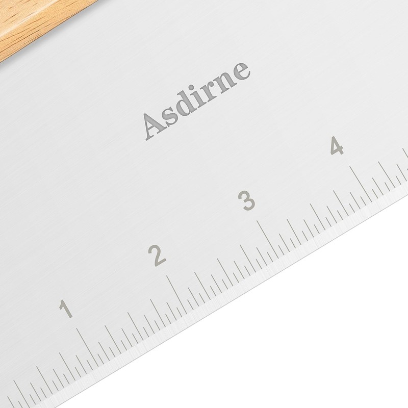 Asdirne Dough Cutter, Dough Scraper with Wooden Handle and Food