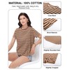 PEHMEA Women's Summer Cotton Striped Short Sleeve Crew Neck T-Shirts